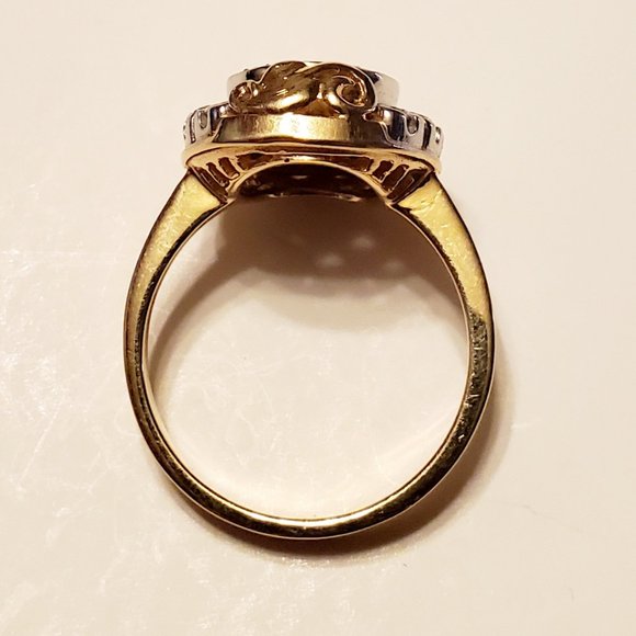 Beautiful  Design  14K Rose Gold Diamond & Emerald Ring - Picture 9 of 12